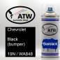 Preview: Chevrolet, Black (bumper), 19N / WA848: 400ml Sprühdose, von ATW Autoteile West.